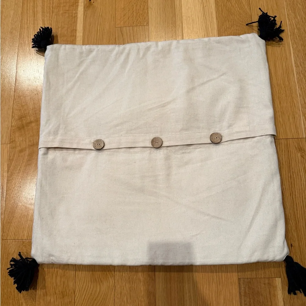 West Elm Striped Black and Tan pillow Cover